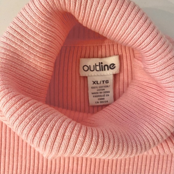 Vintage Baby Pink 100% Cotton Knit Turtleneck Sweater - Picture 5 of 9